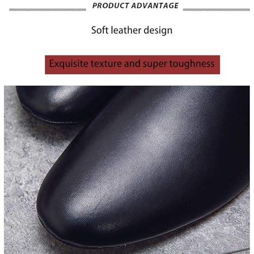 Men's Leather Open Back Flat Mules Vintage Round Toe Soft Sole Non-Slip Slip-On Formal Slippers Business Work Driving Walking Shoes4