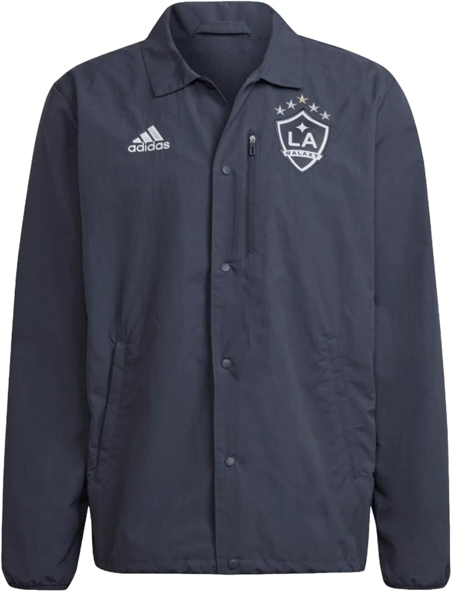 adidas LA Galaxy Anthem Jacket - Stylish Athletic Jacket, Made with 100% Recycled Materials, Regular Fit, Front Zip Pockets