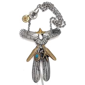 silver KYASYA]316L 特大 頭金 イーグルネックレス 豪華カスタム