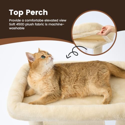 Image of 65in Large Cat Tree Heavy Duty Tower Condo & Sisal Posts for Cats