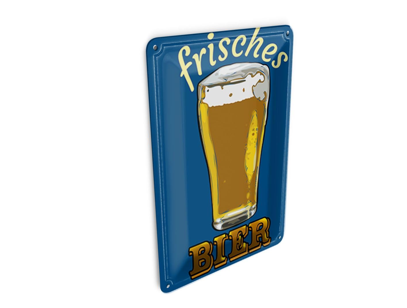 Femer Tin Postcard Alcohol 10 x 14 cm Fresh Beer Glass Metal Decorative Sign