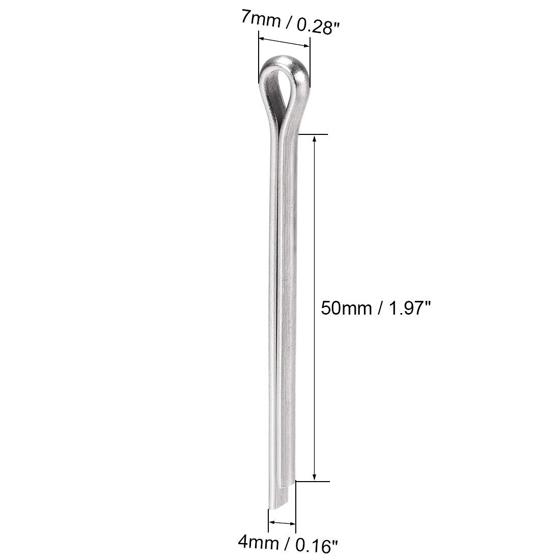 XYWHPGV Coppiglia divisa - 4 mm x 50 mm in acciaio inossidabile 304 a 2 punte con chiusura a clip tono argento 15 pezzi(1ec4c 7a8e6 8c8e1 407b4 252ca 526d4