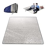 FEUILLE D'ALUMINIUM DOUBLE FACE : Tapis de Camping est composé de mousse de qualité supérieure et de feuille d'aluminium double face. Tapis Isolant Camping offre un confort optimal et une protection contre le froid et l'humidité.
