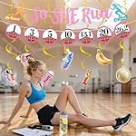 Girls Runner Banner Running Milestone Decor with Cheers for Girls Runners Birthday Party Decorations Running Party Supplies Marathon Party Decorations - Image 3