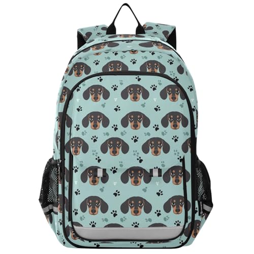 kids personalized backpack 8-12: adjustable bookbag for elementary in assorted colors - Dogs