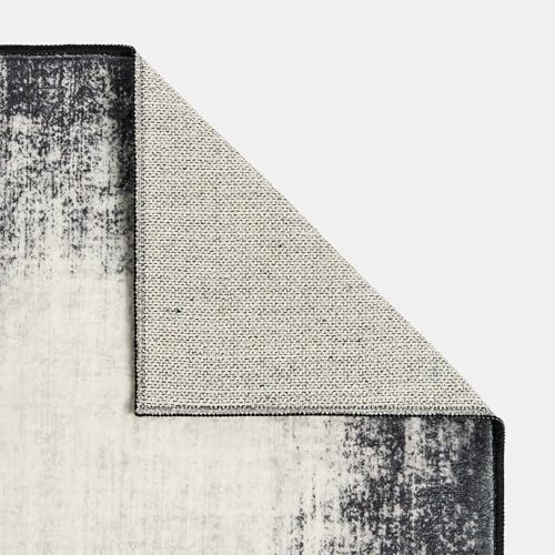 OHS Rugs for Bedroom, Abstract Printed Washable Rugs Living Room Soft Non Slip Low Pile Small Vintage Area Rug for Living Room Hallway Floor Carpet, Monochrome - 80 x 150cm - Image 5