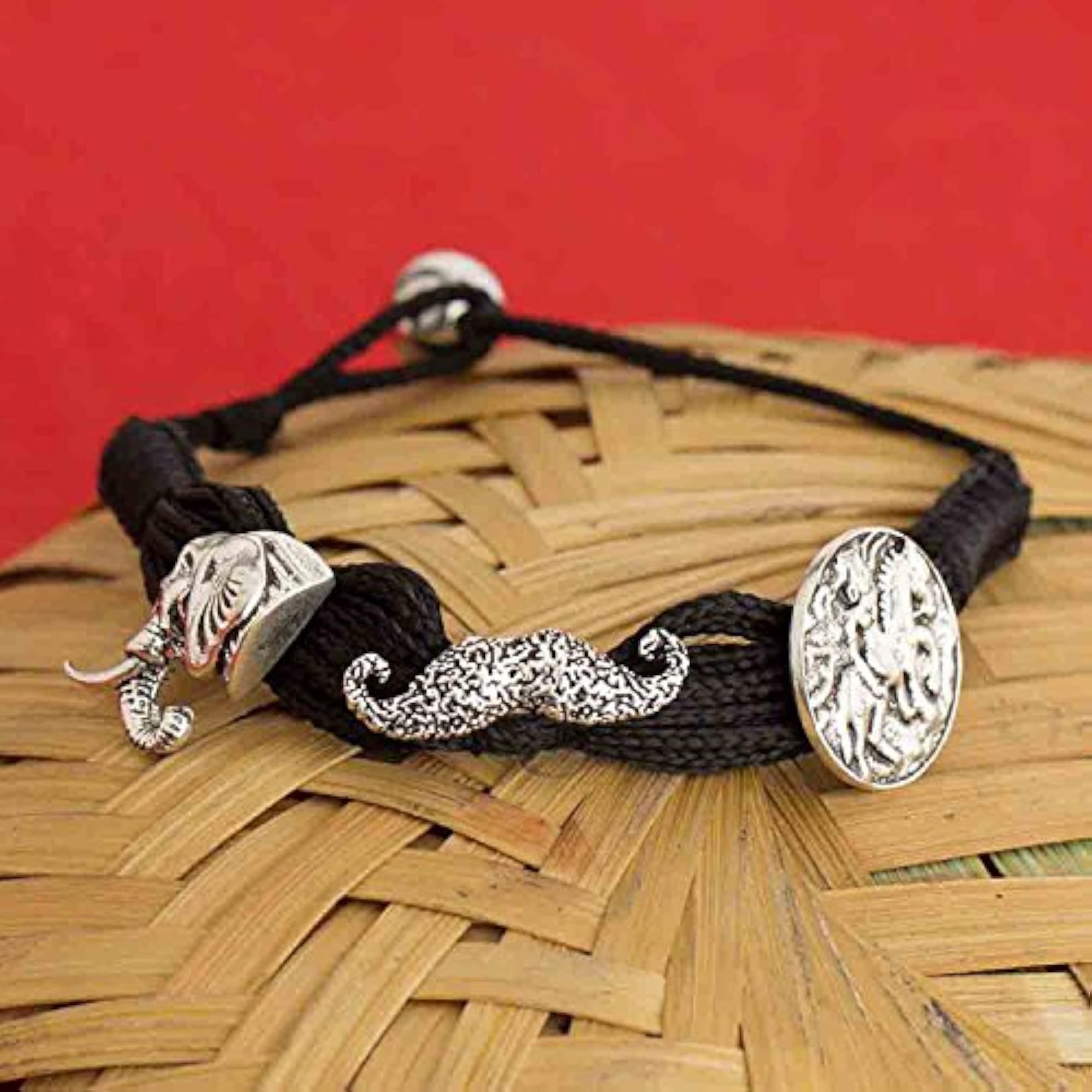 Oxidized Charm Maharaja Bracelet for Him