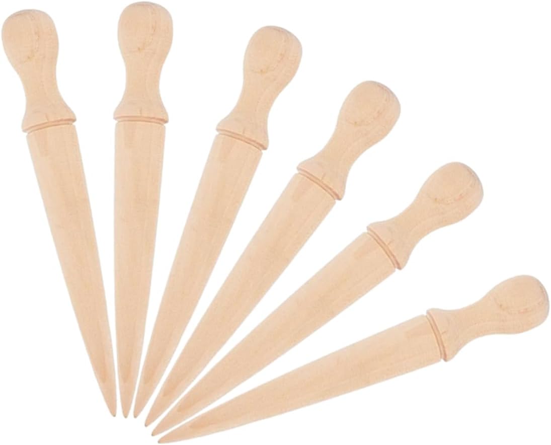 ibasenice 6pcs Wooden Handle Garden Tool for Planting and Digging Comfortable Grip Soil Puncher for Effortless Gardening Wooden Handled Planter and Digger