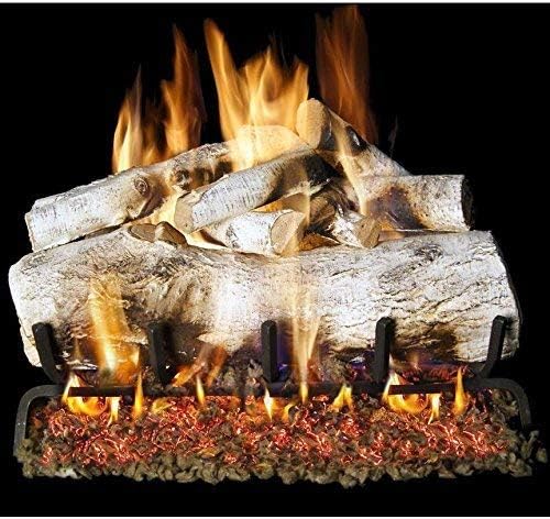 Miniatura 7 de Peterson Real Fyre Juego de troncos de abedul de montaña de 18 pulgadas con quemador G4 ventilado, luz de fósforo (gas natural)