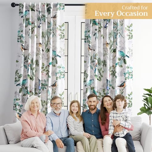 Image of Maison d' Hermine Curtains for Living Room 100% Cotton 124 inch Length Two Panels Light Filtering Curtains for Bedroom Windows with Rod and Loop Pockets Drapes (Solstice Ecru, 50 inch W x 124 inch L)