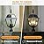 LUTEC Outdoor Solar Lamp Post Light, Dusk to Dawn 300LM Waterproof Pole Light Head with 4 Pcs Glass, Exterior Solar Powered Fence Post Light Fixtures for Garden, Patio, Yard(Brown)