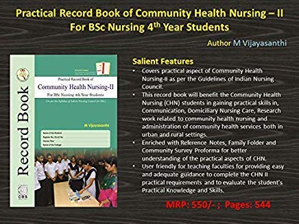 Cbs Nursing Practical Record Book Of Community Health Nursing Ii For ...