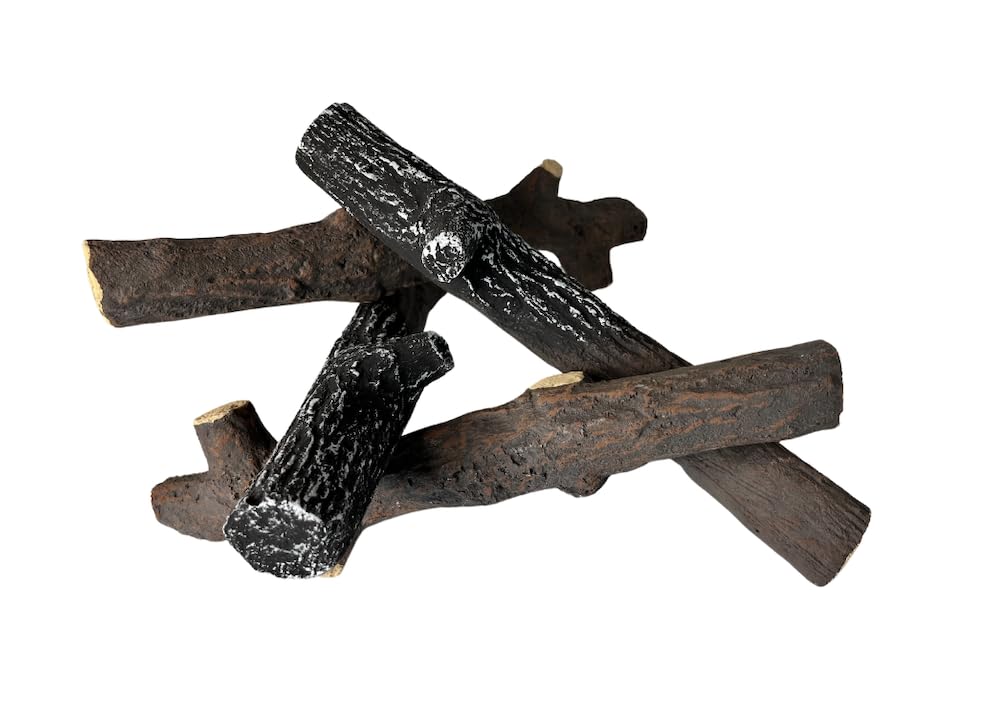 4er-Set Keramikholz Deko-Holz für Bio-Ethanol oder Gas Kamin hitzebeständige Keramik-Holzscheite