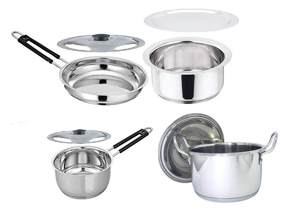 Buy Prego Stainless Steel Induction Base 1 LTR Frypan and 2.5 LTR Patila and 500 ml Sauce Pan