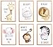 Set de 6 cuadros de animales para la habitación del bebé | Cuadro Niño Niña Póster DIN A4 | Bosque Animales Safari África Animales Póster Decoración