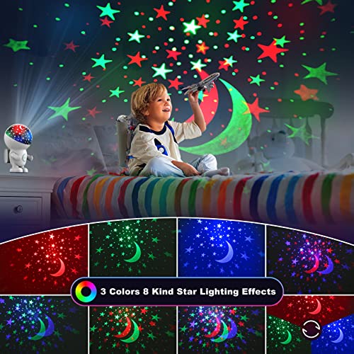 Aoilioa Astronaut Night Light Projector For Kids, Star Projector Gifts For Boys Girls, 360° Rotation Nebula 8 Kind Colors Changing Auto Timer With Energy Halo For Baby Bedroom Decor,Kids Toys #TOP1