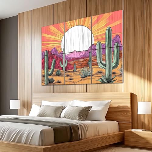 Paneles acústicos decorativos autoadhesivos 6 piezas 72"x48" con diseño boho occidental miniatura 5
