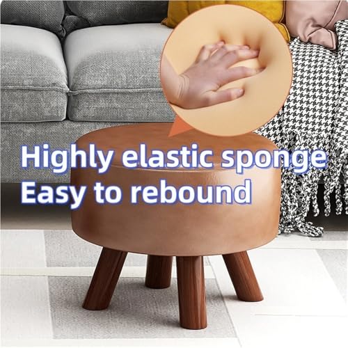 Reposapiés pequeño de madera con cojín suave para el salón o dormitorio 8