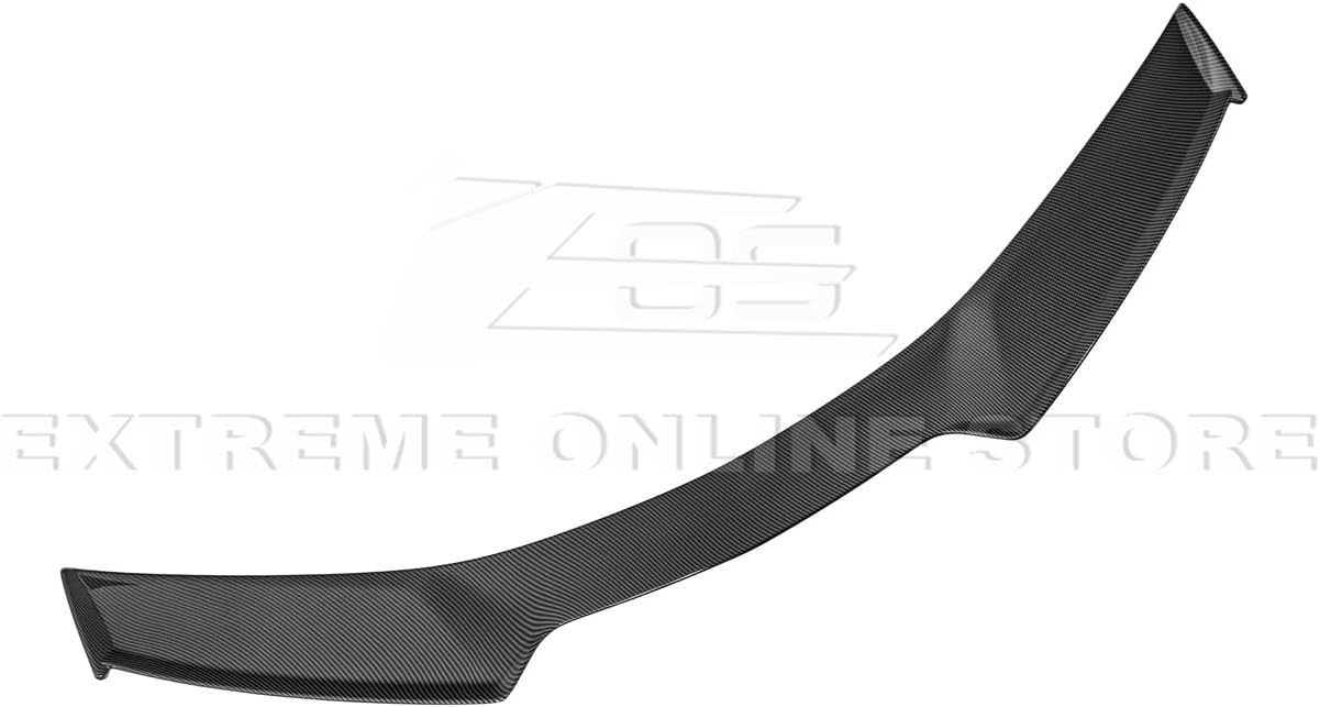 Replacement for 2020-Present Chevrolet Corvette C8 Base Models | Z06 Visible Style ABS Plastic - Hydro-Dipped Carbon Fiber Rear Trunk Lid Duckbill Wing Spoiler