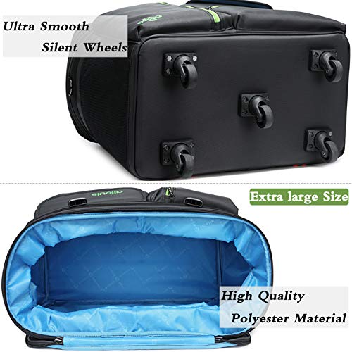 Ailouis Extra Large Size,Expandable Lightweight Luggage Rolling Duffel Bag (XXL) with Wheels Travelling Foldable Suitcase,Black