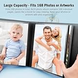 10x8 Photo Album 168 Pockets Hold 10 x 8 Photos, Large Capacity Leather Cover Family Wedding Baby Photo Album for 8x10 Pictures, 10x8 Photo Album Book with Black Inner Pages (Black) - Image 2
