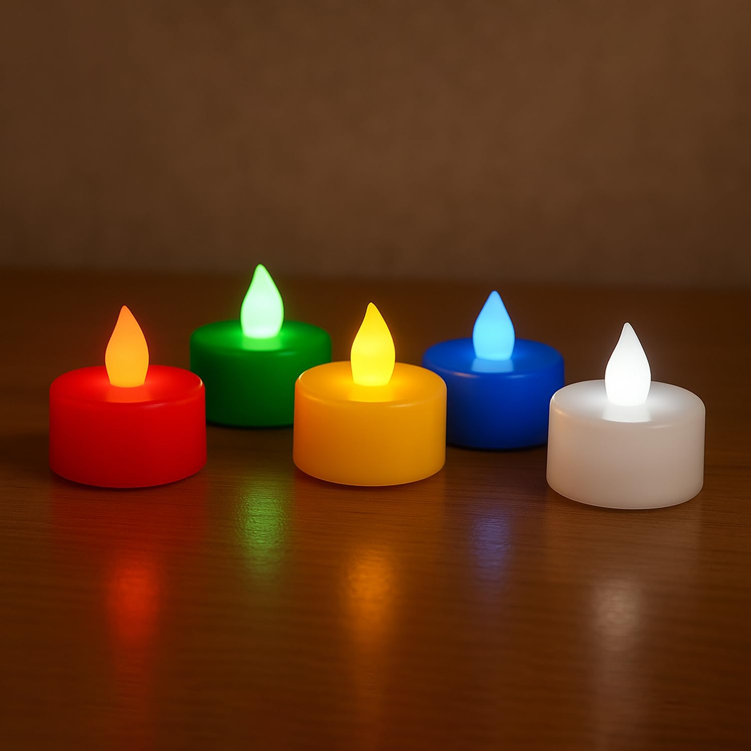 DECOVAA Flameless LED Tealight Candles, Battery Operated Smokeless Decorative Tea Lights for Home, Diwali, Wedding, Party & Festival Decoration (Multicolor, Pack of 10)-image-27