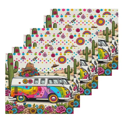 YANENDIE Western Desert Mexican Flowers Washcloths Towels, Highly Absorbent and Soft Cotton Face Cloths, 6 Pack Quick Dry Wash Cloths - 12 X 12 Inches