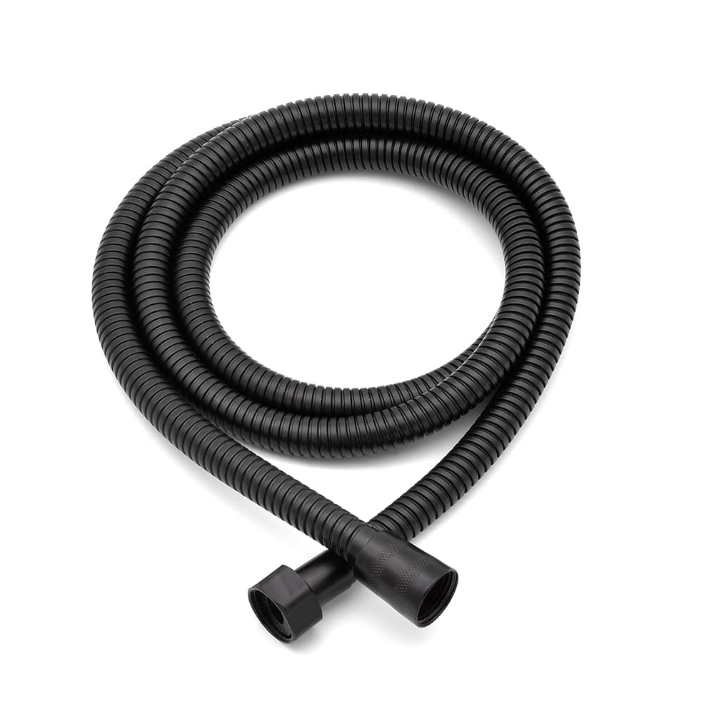 Set doccia con soffione e doccetta nero opaco, acciaio INOX e abs, anticalcare (20x20 cm, Quadrato)