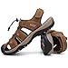 FLARUT Men's Sport Sandals Outdoor Hiking Sandals Closed Toe Leather Athletic Lightweight Trail Walking Casual Sandals Water Shoes (C-Brown,42)