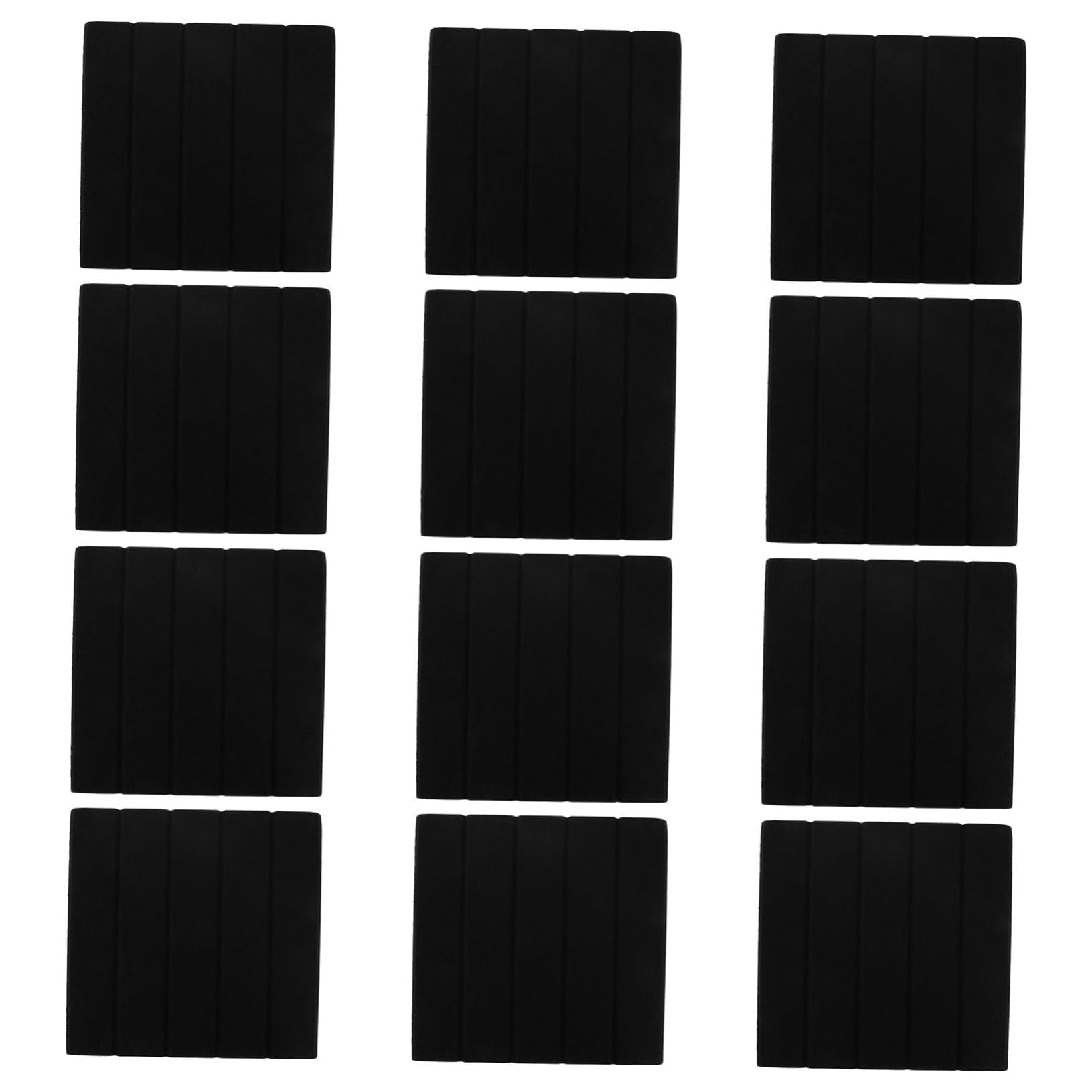 Kisangel 12 pezzi Pannelli Fonoassorbenti Autoadesivi Nero Verticale per Pareti Ufficio Studio Teatro Insonorizzanti e Decorativi con Assorbimento Sonoro Professionale
