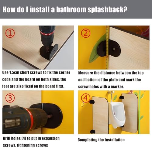 FloorMounted Children's Urinal Partition Waterproof Privacy Screen Divider for Schools & Kindergartens Toilet Protection Baffle with Accessories (Blue 600x300mm)