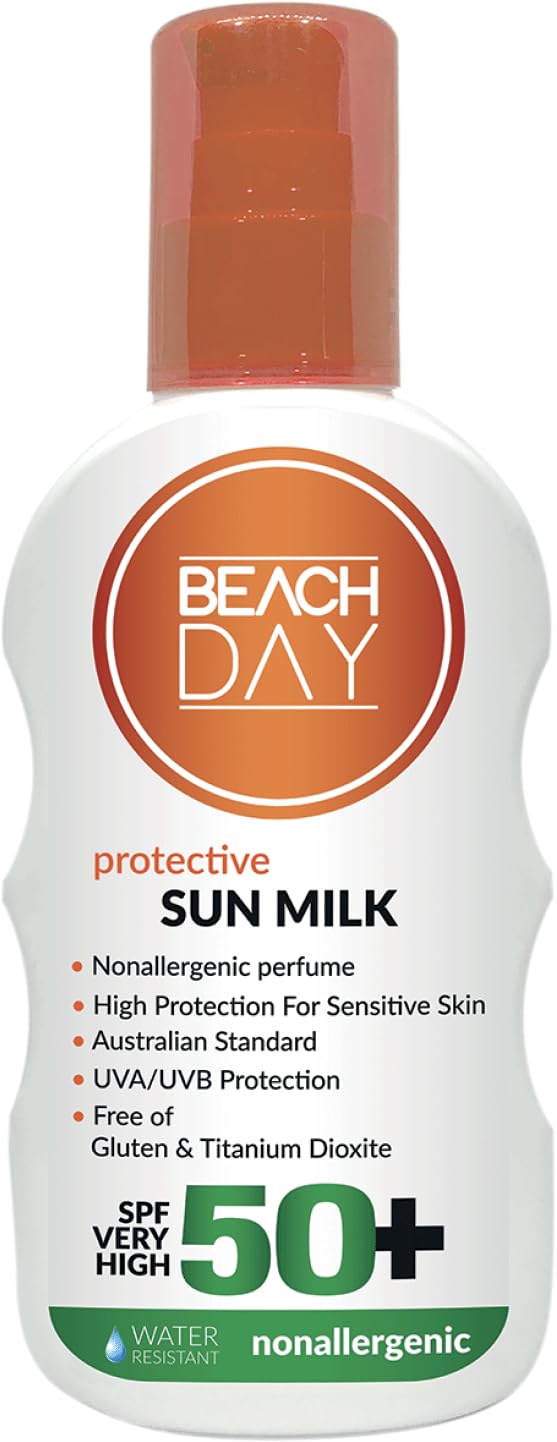 Beach Day Hassas Ciltler için Yüksek Koruyucu Güneş Sütü Spf 50+ Sprey 150 ml