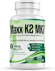 Vitamina K2 Mk-7 Menaquinona 120 Cápsulas Maxx K2 Mk-7 2/dia