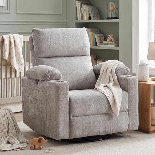 Sillón reclinable con masaje Chenille Gris miniatura 1