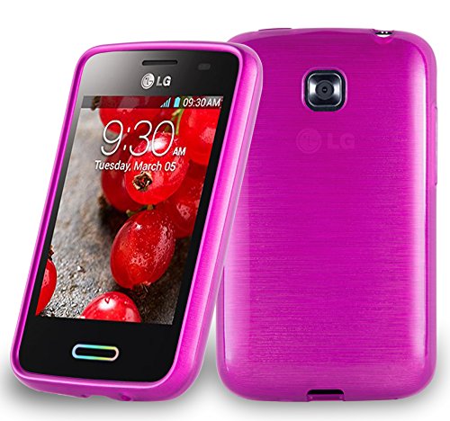 Cadorabo Case Compatible with LG L3 II (2.Gen 2.SIM) in Pink - Shockproof and Scratch Resistant TPU Silicone Cover - Ultra Slim Protective Gel Shell Bumper Back Skin