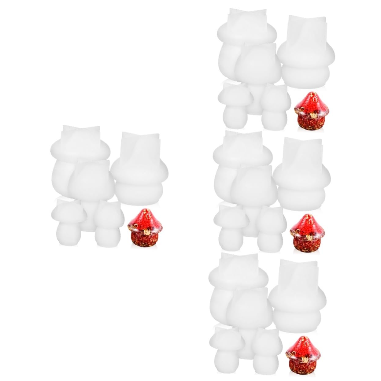 HOMSFOU 4 Ensembles Moules À Champignon Silicone Lot pour Artisanales Moules À Pots Époxy Décorations Uniques Pratiques 5 Pièces * 4