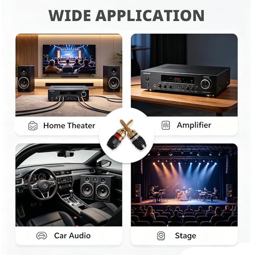 Conector Banana de Altavoz con Baño de Oro 24K, 6 Pares miniatura 4