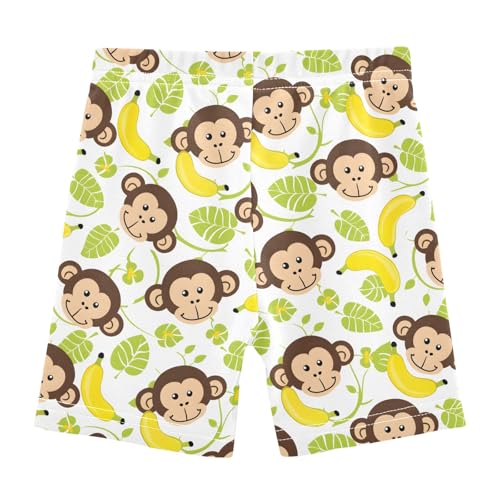 Funny Monkey Face Banana Girls Shorts Elastic Waist Sports Shorts Girls Leggings Pants for 4-10 Years2