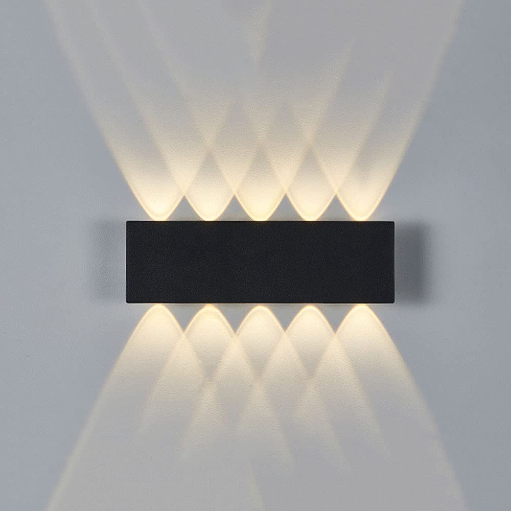 WFZRXFC Modern simple rectangular outdoor Wall Light IP65 waterproof and rust-proof Sconce Light Double-headed luminous design ideas up and down light For corridor courtyard garden Exterior Lighting