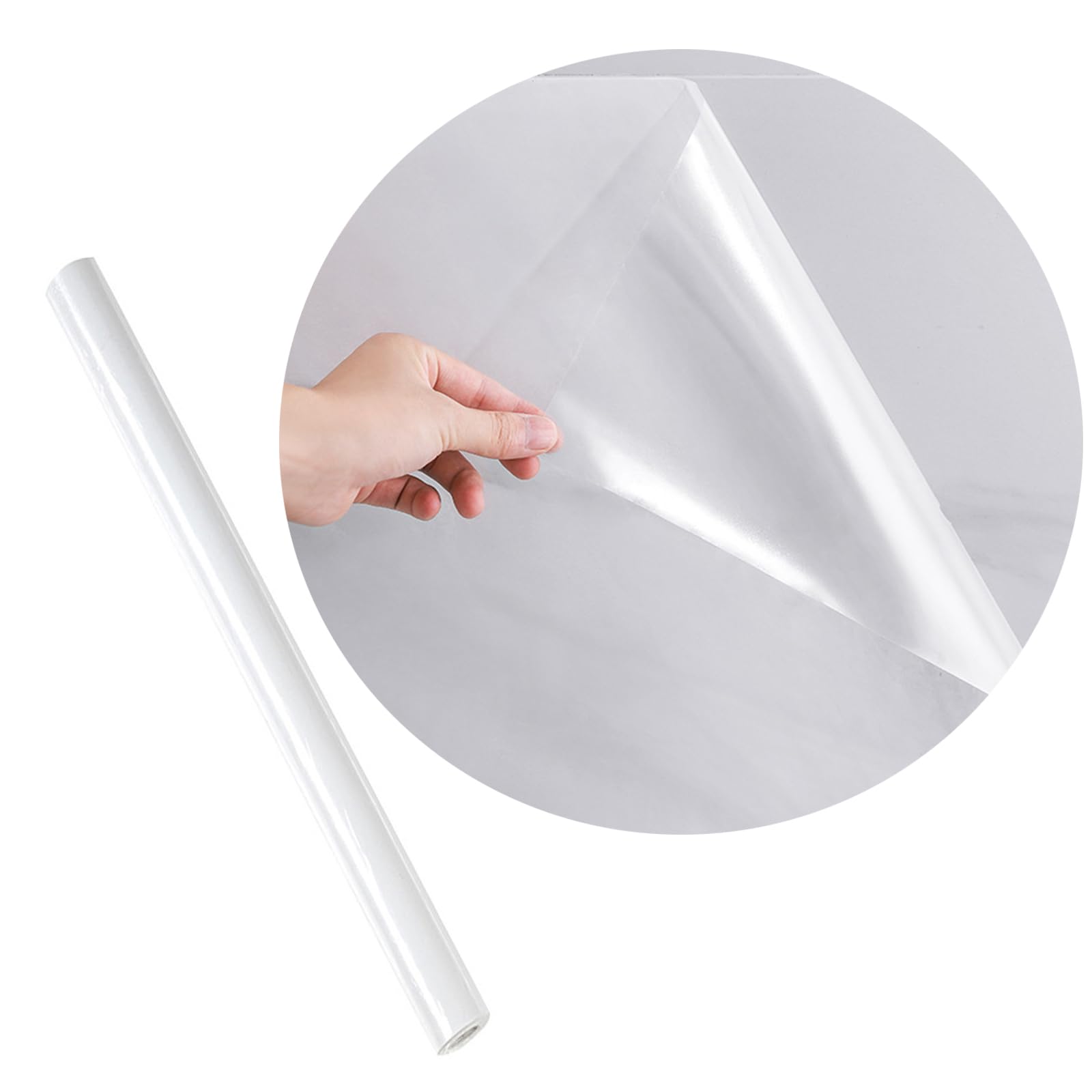 Clear Contact Paper Roll 60x300cm Clear Glossy Self-Adhesive Film Cover Removable Protective Film Transparent Waterproof Liners Drawers Shelves Kitchen Cabinets Desks Fridge Roll
