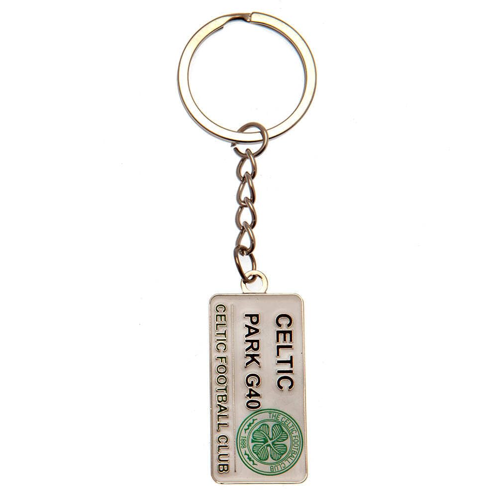 Scifi Planet Unisex Silver Green Celtic Fc Street Sign Keyring