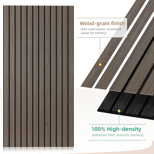 10 Pack Acoustic Panel, 47.2”x23.6” Acoustic Panels for Wall, Decorative Large Acoustic Panels with Wood Finish, for Office,Home Theater,Studio,Living Room, Walnut - Image 3