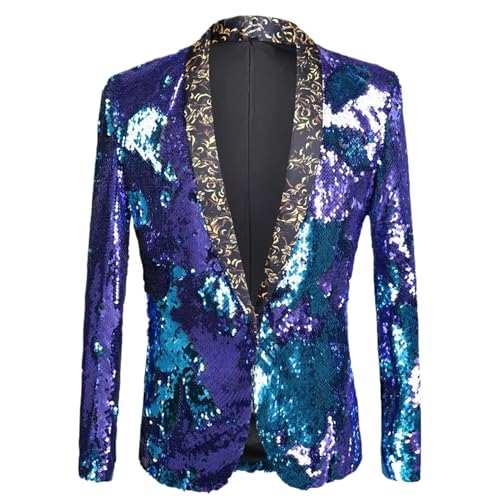 Costume à paillettes retournées pour homme ne gratte pas veste de fête confortable
