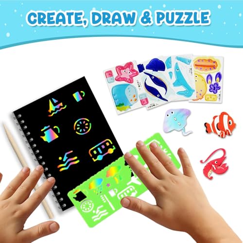 Image of ZMLM 24 Pack Rainbow Art Scratch Notebooks for Kids Birthday Party Favors