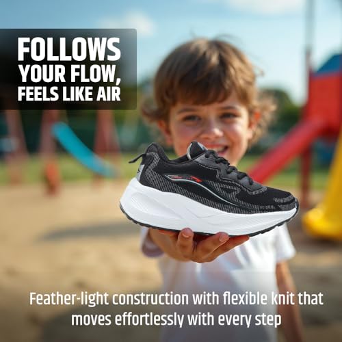 Image of ASIAN Kid's VAYU-01 Sports Running,Walking,Outdoor Shoes with Eva Sole Extra Jump Casual Sneaker Shoes for Boy's Light Grey,UK 3