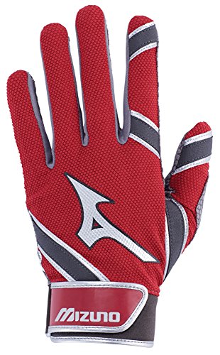 Mizuno MVP Adult Men's Baseball Batting Gloves, XX-Large, Red
