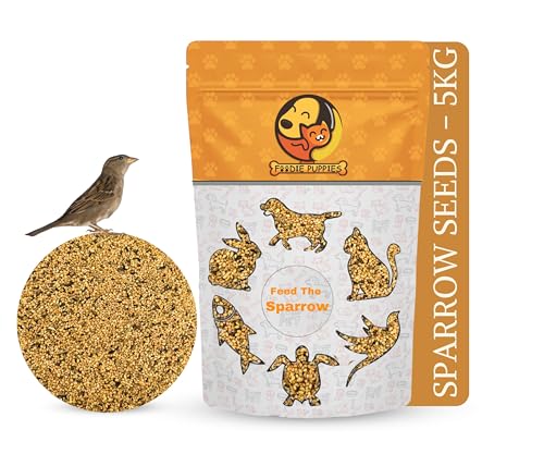 Foodie Puppies Sparrow Bird Food (5Kg, Pouch) | Natural & Healthy Premium Seed Mix | Easy-to-Digest Daily Nutrition for House Sparrows & Wild Birds | Rich in Protein, Fibre & Essential Vitamins