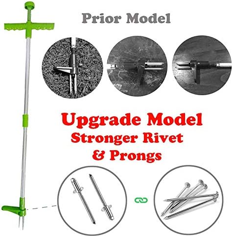 Amfonica Weed Puller,Stand Up Weeder Hand Tool,39 inch Handle Garden Weeding Tool with 3 Stainless Steel Claws,
