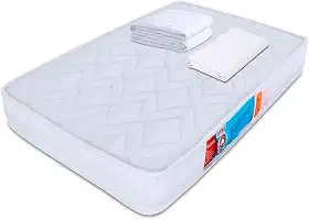 Kit Colchão Chiqueirinho Cercadinho Mini Berço + Lençol Avulso Com Elástico 180 Fios + Protetor Capa Impermeável 100x70x10cm - BF Colchões
