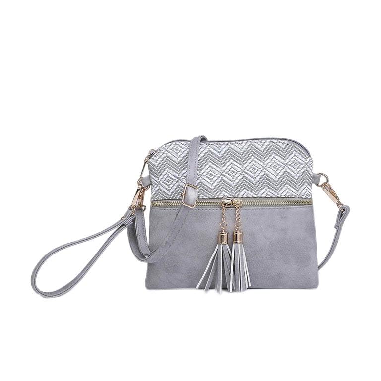 Tara sac vegan bandoulière gris 9.5 x 9 pouces